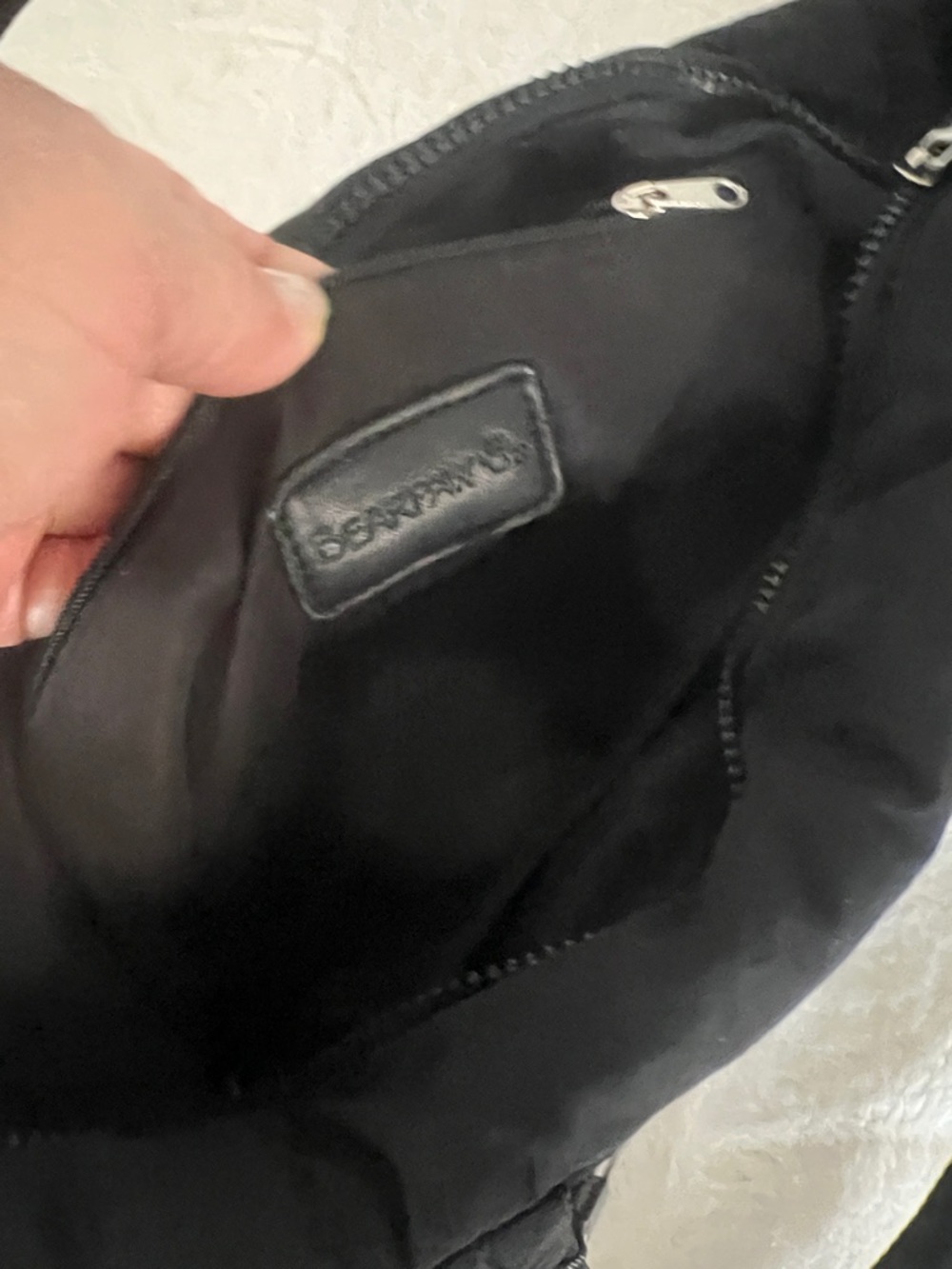 NWT BEARPAW Black Puffer Tote Silver Hardware, can use as crossbody, washable - Picture 8 of 16